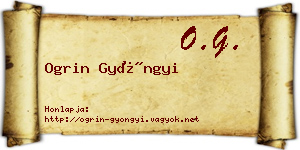 Ogrin Gyöngyi névjegykártya